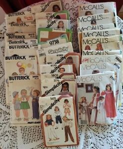 VTG 1980s LOT 28 Childrens Clothing Sewing Patterns Simplicity McCall’s Pre-Cut