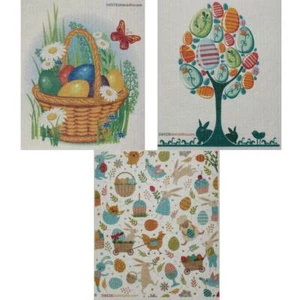 Mixed Easter Set of 3 cloths Swedish Dishcloths (one of each design) | ECO - Picture 1 of 2