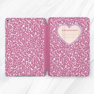 Pink Custom Composition Book Case For iPad 10.2 Air 3 4 5 Pro 9.7 11 12.9 Mini - Picture 1 of 6