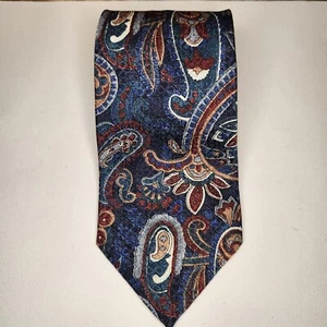 Christian Dior Monsieur Vintage Tie Navy Burgundy Paisley Medallion 60” - Picture 1 of 6