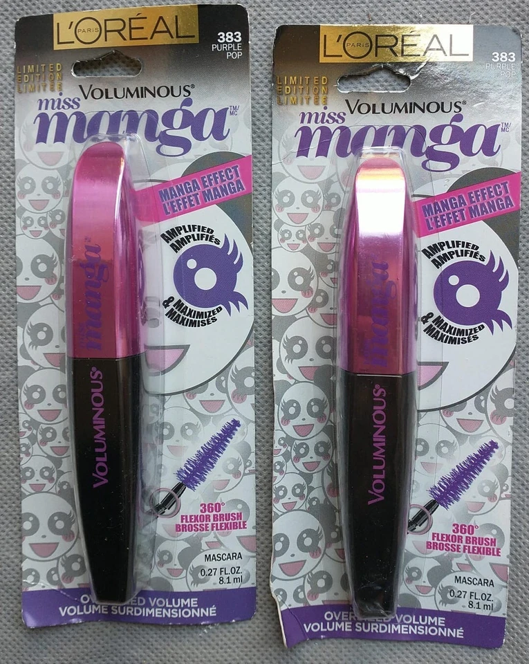 Set of 2 LOREAL Voluminous Miss Manga 383 PURPLE POP New Limited Edition Loreal - Image 1 of 1
