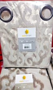 Sunsmart Mirage Damask, Grommet, Total Blackout Curtain Panel 50" X 84" - Picture 1 of 2