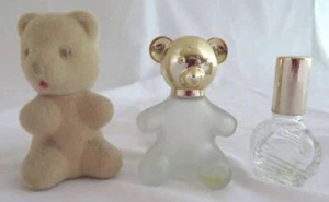 Vintage LOT 3 AVON Perfume BOTTLES Fuzzy Frosted BEAR Occur Musk Original Owner - Picture 1 of 5