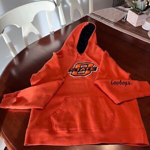 Men's Large Stadium Orange Oklahoma State Univ. Hooded Sweatshirt Embroidered