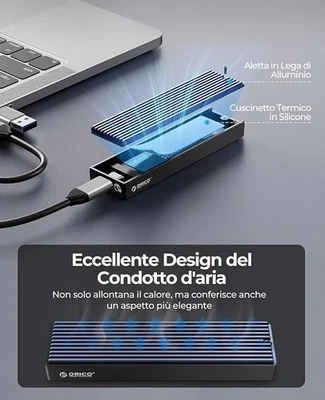 ORICO Case SSD M.2 NVMe Adattatore USB C USB 3.1 Gen2 10Gbps SSD Esterno per Cus - Image 1 of 4
