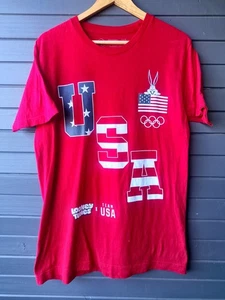 Looney Tunes x Team USA T-Shirt Men’s Medium Red Bugs Bunny Flag Graphic Olympic - Picture 1 of 5