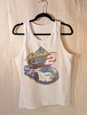 Vintage Rusy Wallace Tank Top M Sleeveless Tee Miller Racing 90s NASCAR Graphic - Image 1 of 4