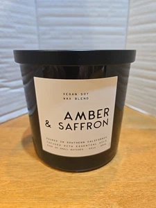 Leoben Amber Saffron 24 Oz Three Wick Vegan Soy Candle Made In USA California - Picture 1 of 6