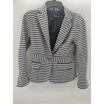 Blazer 7th Avenue NY&Co a Rayas Mujer Talla 2 Carrera Negocios Informal Elegante Azul/Gris Foto 1 de 4