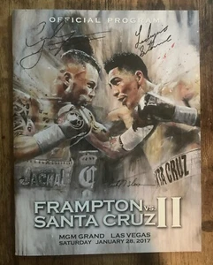 Carl Frampton-Leo Santa Cruz 2017 Program SIGNED By Both & 2 Seidman Cards; LOA - Picture 1 of 4