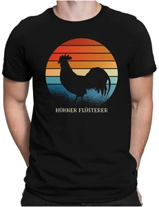 Hühner Flüster | Herren Fun T-Shirt S bis 4XL | Hahn Bauernhof Bauer Henne Retro - Picture 1 of 14
