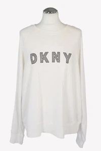 DKNY Damen Pullover Gr. 38 Weiß Pullover Langarm Sweatshirt Casual Freizeit - Bild 1 von 4