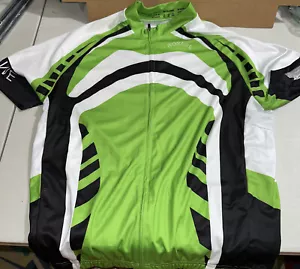 WOSAWE Unisex Short Sleeve Cycling Jersey Stripe BLACK/GREEN Size XL - Picture 1 of 4