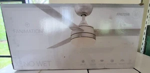 5 X FANIMATION Xeno Wet 56 in. White LED Ceiling Fan w/Light Kit & Remote NIB - Picture 1 of 5