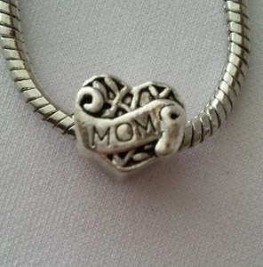 Espaciador de cuentas de madre corazón familia madre para dijes estilo europeo collar de pulsera - Imagen 1 de 3
