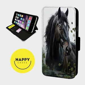BEAUTIFUL HORSE PORTRAIT - Faux Leather Flip Phone Case Cover- iPhone/Samsung - Picture 1 of 5
