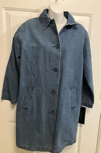 NWT ATELIER BY B. THOMAS WOMEN’S SMALL/Medium Blue Jean Denim Coat Jacket - Picture 1 of 7