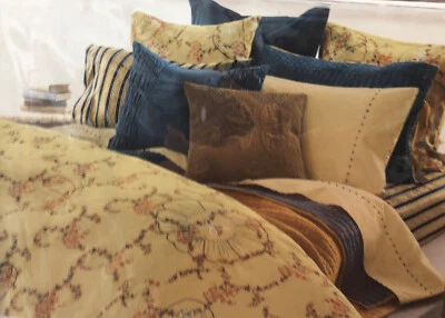 DKNY Donna Karen Floral Cachemira Tostado Folclórico Funda Nórdica Talla King Bordada Foto 1 de 4