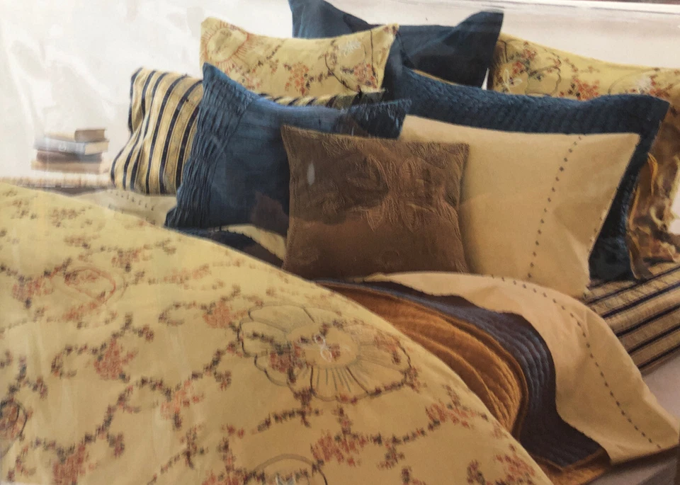 DKNY Donna Karen Floral Cachemira Tostado Folclórico Funda Nórdica Talla King Bordada Foto 1 de 4