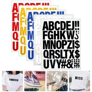 5 Pcs Wärmeübertragungsaufkleber Buchstaben Alphabet Bügelflicken - Bild 1 von 12