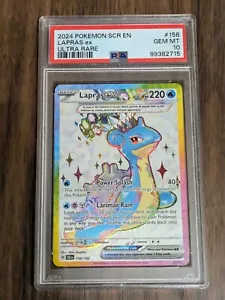 2024 POKEMON SCR EN-STELLAR CROWN ULTRA RARA #158 LAPRAS EX PSA 10 - Foto 1 di 1