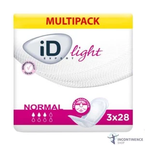 3x iD Expert Light Normal Lady Incontinence Pads - Packs of 28 - 289ml - Picture 1 of 4