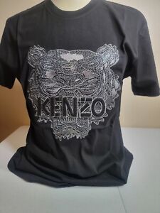  Kenzo Tiger On Front T Shirt SZ SMALL  BLING SHINY RHINESTONES RARE black