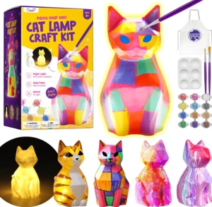 Paint Your Own Cat Lamp Kit โ Fun Art & Craft Gift for Kids Ages 6โ12, Birthday - Picture 1 of 6