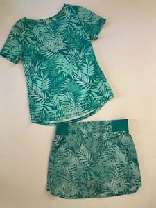 Gonna camicia gonna Reel Legends donna taglia small 2 pezzi stampa grafica verde acqua SS - Foto 1 di 10