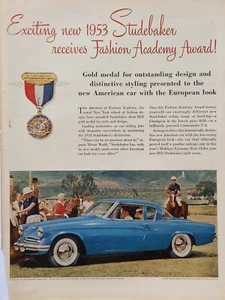 Anuncio impreso Studebaker 1953 vintage. Recibe premio academia moda - Imagen 1 de 1