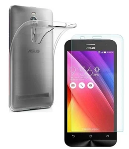 For ASUS ZENFONE 2 DELUXE TEMPERED GLASS SCREEN PROTECTOR + CLEAR TPU CASE COVER - Picture 1 of 12