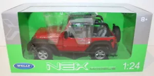 Welly NEX 1/24 Scale 22489W - 2007 Jeep Wrangler - Red - Open Top - Picture 1 of 12