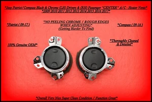 09–17 Jeep Compass Patriot Center Dash AC Vents Pair RH LH Black Chrome OEM - Picture 1 of 3