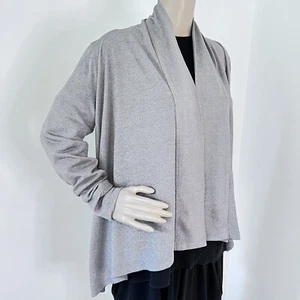 NEU RALPH LAUREN M silber grau Strickjacke Pullover HILo vorne offen Jacke Stretch - Bild 1 von 12