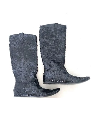 Botas de lantejoulas pretas Gianni Barbato tamanho 39 - Imagem 1 de 4