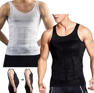 EE. UU. Hombres Body Shaper Adelgazante Camiseta Cuerpo Completo Cintura Entrenador Prendas moldeadoras Corsés Chaleco Foto 1 de 4