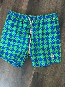Psycho Bunny Men's Bennett Black & Green Swim Trunks Bathing Suit $140 NWOT S - Picture 1 of 4