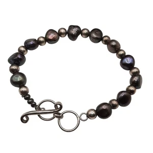 Silpada Knebelarmband Süßwasser Pfau Perle & Sterlingsilber lila 8 Zoll - Bild 1 von 4