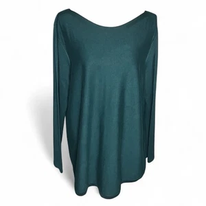 Chicos Shirt Womens 2 XL Teal Green Long Sleeve Pullover Minimalist Capsule - Picture 1 of 8