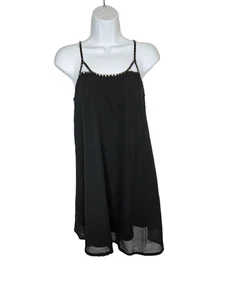 Forever 21 Black Mini Dress XS Beaded Strappy Back Party Cocktail Lined - Picture 1 of 6
