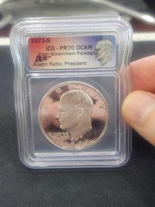 PR-70 DCAM 1971-S Eisenhower Silver Dollar ICG - Picture 1 of 2
