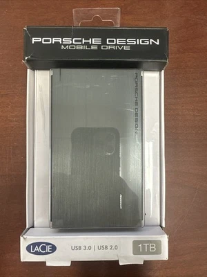 LaCie Porsche Design Mobile Drive 1TB USB-3.0 USB-2.0 External Hard Drive-SEALED - Image 1 of 2