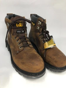 Calzado de gato para hombre segundo cambio punta de acero bota de trabajo marrón oscuro talla 9,5 W P89586 - Imagen 1 de 4