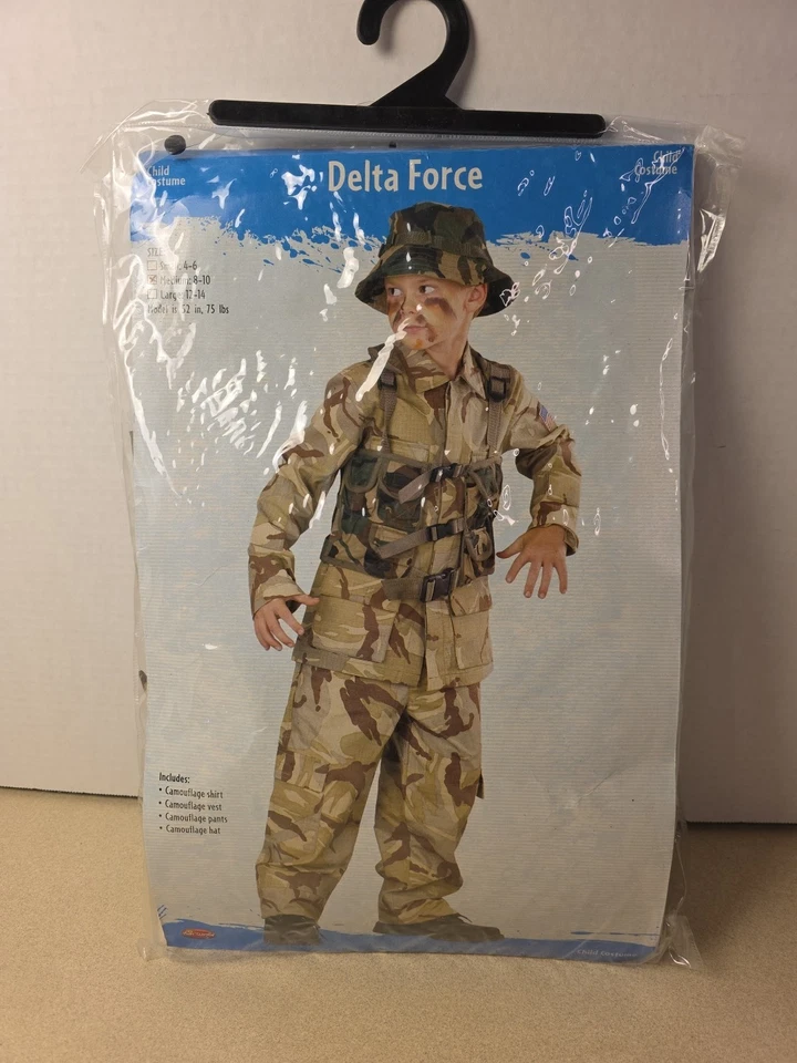 Fun World Delta Force Costume Halloween Camo Military Child Medium 8-10 No Vest - Image 1 of 4