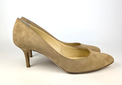 Zapatos de salón Jimmy Choo tacón bajo gamuza beige para mujer talla EU 39,5 US 9,5 Foto 1 de 4