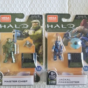 Lot of 2 Mega Construx Halo Infinite Jackal Freebooter, Master Chief- NEW - Picture 1 of 4