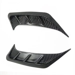 2× Carbon Fiber Color Black Headlight Eyebrow Eyelids Headlamp Eyebrow Cover - Picture 1 of 10