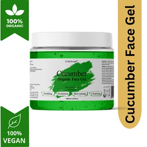Unisaif Cucumber Organic Moisturizing Facial Gel, Facial Cleanser, Skin Toning - Picture 1 of 7