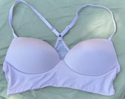Victorias Secret Feminino Acolchoado Sem Fio Demi Racerback Bralette Rosa Macio M - Imagem 1 de 3