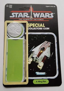 VINTAGE A WING PILOT CARD  KIT POWER OF THE FORCE LAST 17 REPRO COIN - Picture 1 of 2